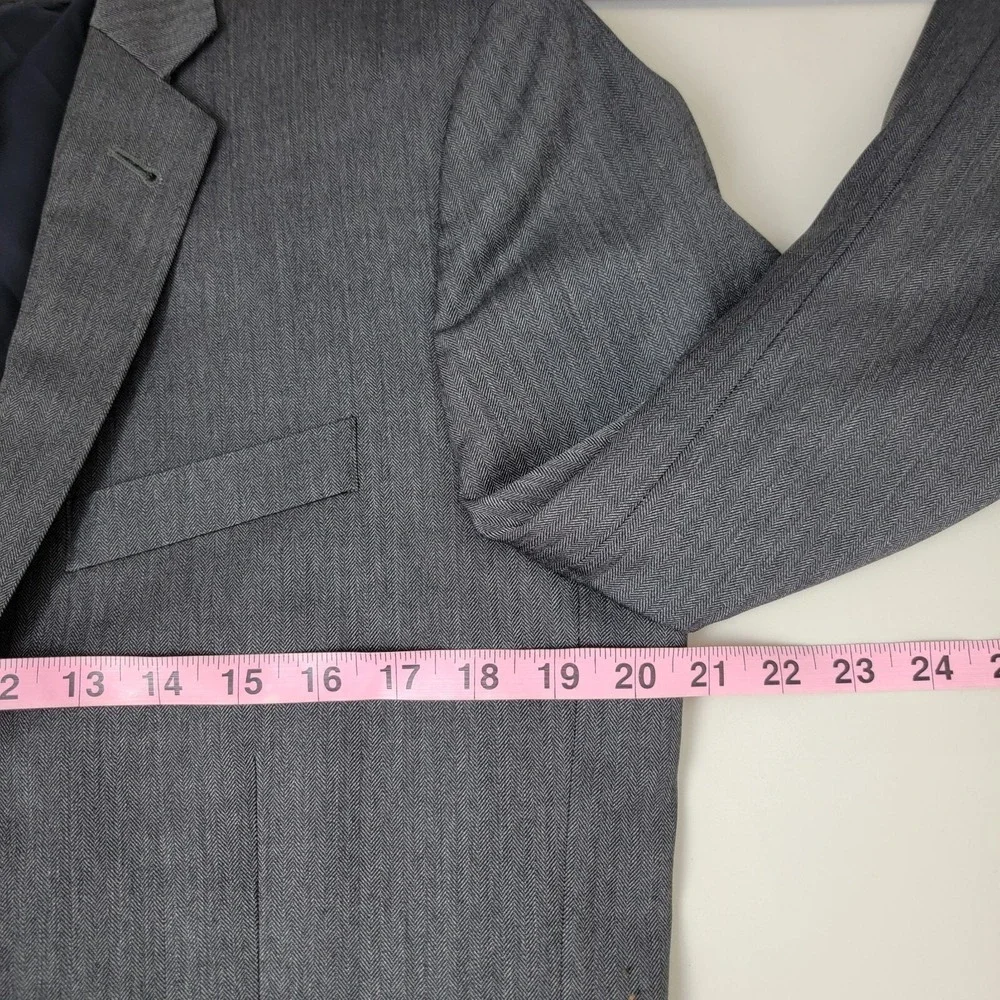 J Crew Ludlow Blazer Jacket Single Breasted Mens 40R Gray Double Vented Collared